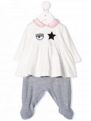 Bomull krage bluse for jenter Chiara Ferragni Kids hvit