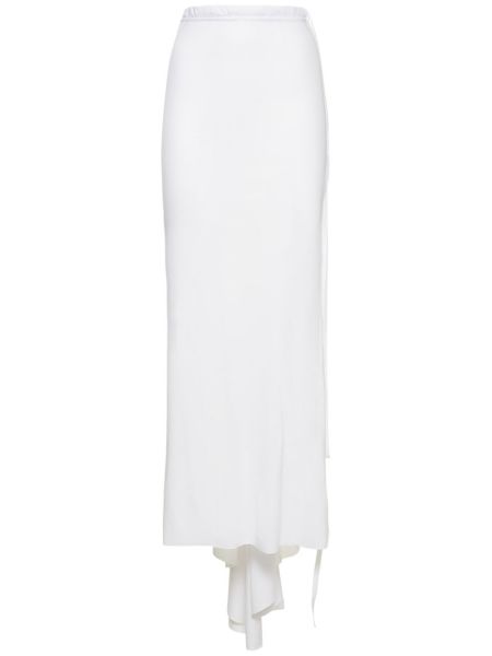 Falda larga de algodón de tela jersey Ann Demeulemeester blanco
