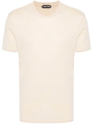 Bavlnené tričko Tom Ford béžová
