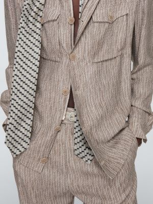 Chaqueta de tejido jacquard Giorgio Armani gris
