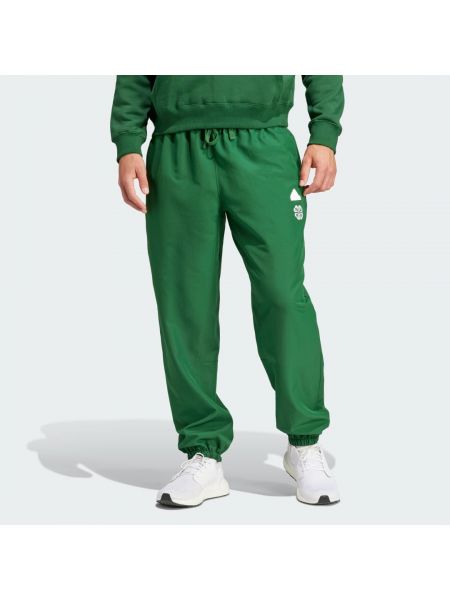 Spodnie sportowe plecione Adidas zielone