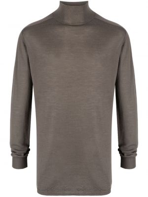 Прозрачен вълнен пуловер Rick Owens кафяво