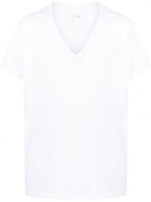 Памучна тениска с v-образно деколте Greg Lauren бяло