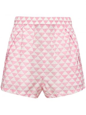 Shorts med hög midja Prada rosa