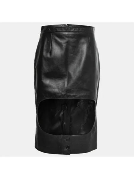Falda de cuero Burberry Vintage negro