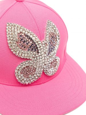 Kepurė su snapeliu su kristalais Area rožinė