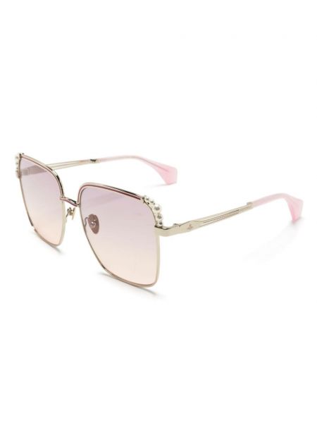 Okulary przeciwsłoneczne z perełkami oversize Vivienne Westwood różowe