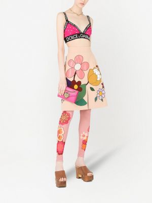 Leggings de flores con estampado Dolce & Gabbana rosa