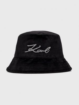 Бархатная шляпа Karl Lagerfeld черная