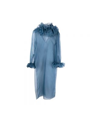Sukienka midi z falbankami Bode niebieska