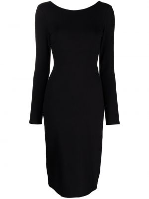 Šaty s odhalenými zády z nylonu na zip s dlouhými rukávy L'agence - černá