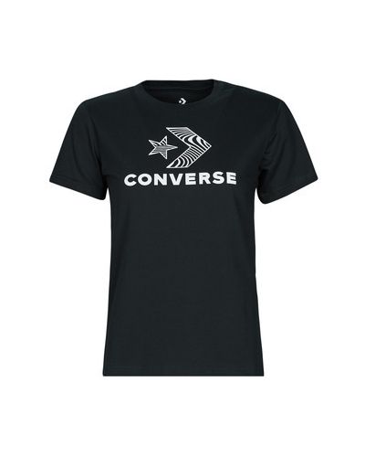 Koszulka z krótkim rękawem w gwiazdy Converse czarna