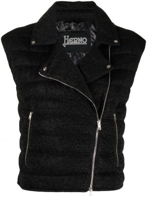 Péřová prošívaná vesta na zip Herno černá