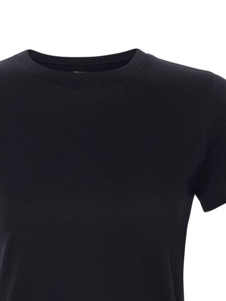 Bavlněné tričko s kulatým výstřihem Frame černé