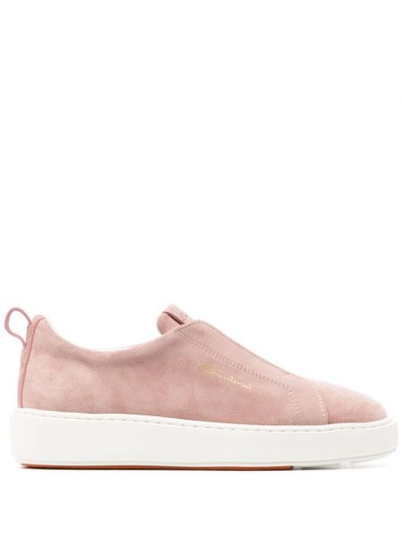 Sneakers σουέντ slip-on Santoni ροζ