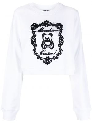 Trykt bomull sweatshirt Moschino hvit