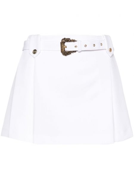 Jupe en jean plissé Versace Jeans Couture blanc