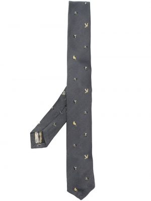 Hodvábna kravata Thom Browne sivá