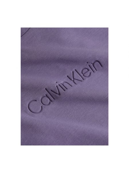 Koszulka z nadrukiem Calvin Klein fioletowa