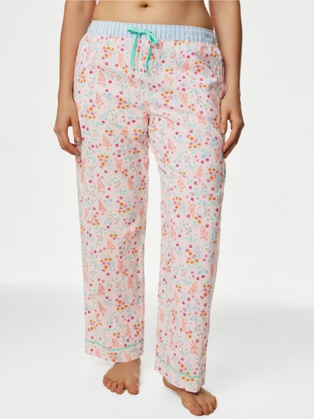 Květinové kalhoty Marks & Spencer růžové