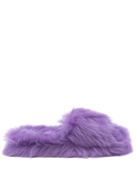 Papuci de casă cu blană Bottega Veneta violet