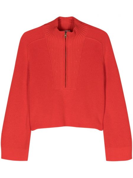 Trøje lynlås kort sweater Forte_forte rød