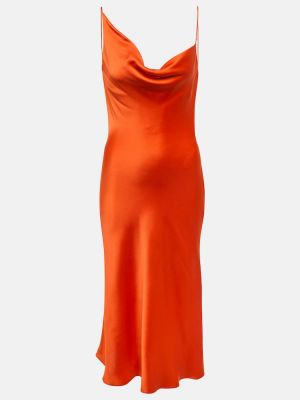Asimetrična midi obleka Stella Mccartney oranžna