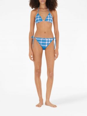 Nylonowy bikini w kratkę Burberry niebieski