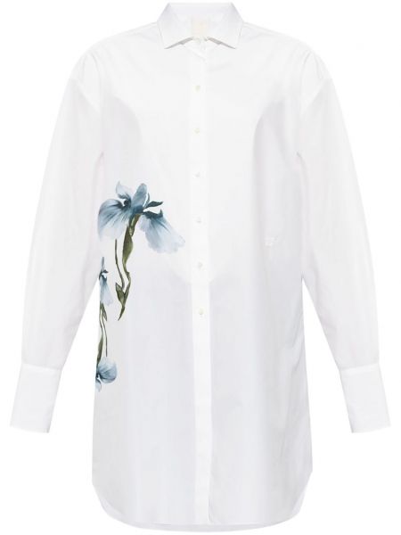Chemise en coton à fleurs à imprimé Givenchy blanc