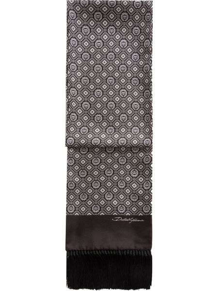 Bufanda con estampado con estampado geométrico Dolce & Gabbana marrón