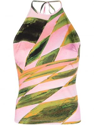 Top s printom s apstraktnim uzorkom Louisa Ballou ružičasta