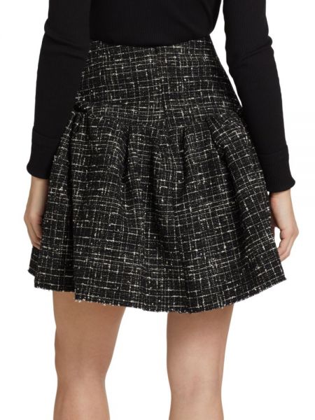 Твидовая юбка мини с рюшами Jason Wu Collection черная