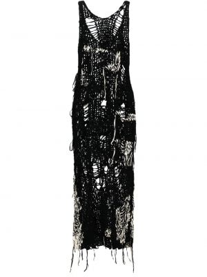 Βαμβακερή κοκτέιλ φόρεμα Y's μαύρο
