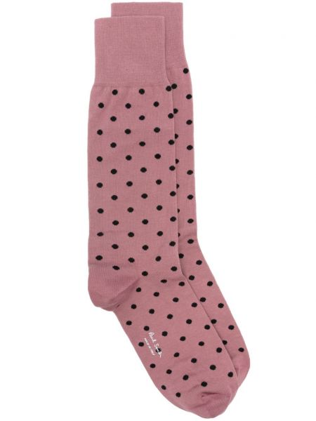 Čarape na točke s printom Paul Smith ružičasta