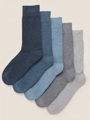 5 пар носков с мягкой подкладкой Cool & Fresh Marks & Spencer, микс синий