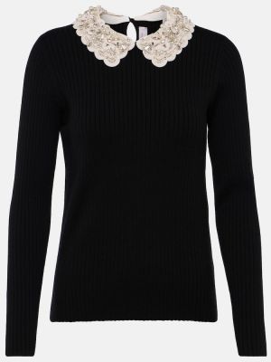 Vlněný svetr Carolina Herrera černý
