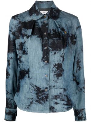 Camicia con stampa tie-dye Vivienne Westwood blu