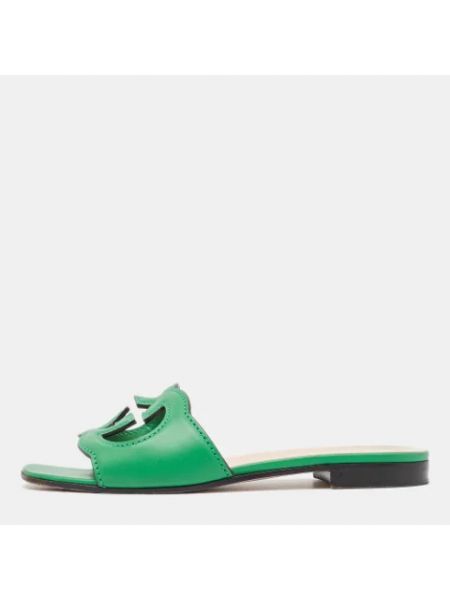 Sandalias de cuero retro Gucci Vintage verde