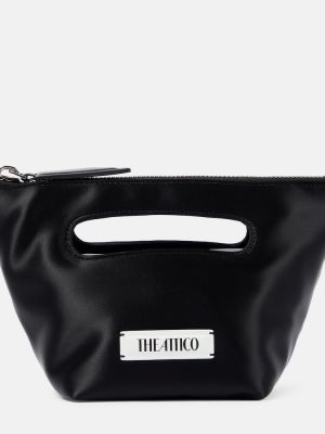 Сатенени шопинг чанта The Attico черно