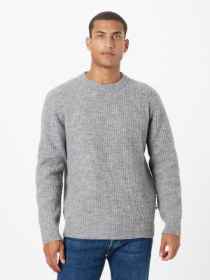 Меланжов пуловер Minimum сиво