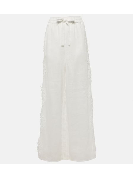 Pantalones bootcut de encaje Zimmermann blanco