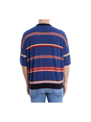 Camiseta de algodón a rayas Roberto Collina azul