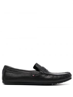 Pantofi loafer din piele Tommy Hilfiger negru
