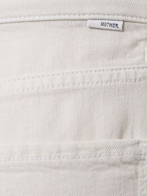 Bavlnené džínsy na podpätku Mother biela