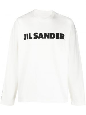 Βαμβακερός φούτερ με σχέδιο Jil Sander λευκό