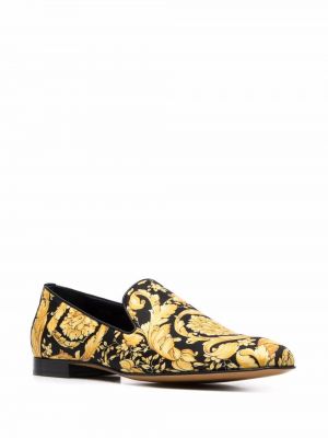 Jedwabne loafers z nadrukiem Versace