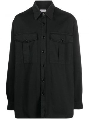 Bavlněná košile Dries Van Noten černá