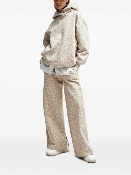 Kapučdžemperis ar apdruku ar leoparda rakstu džersija Boss bēšs