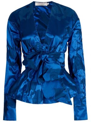 Bluzka z kokardką Silvia Tcherassi niebieska