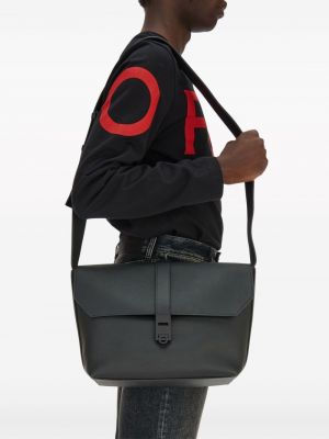 Kožená taška s přezkou Ferragamo černá